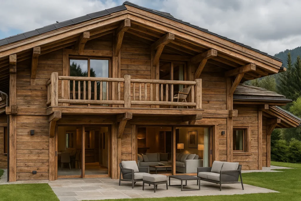 À Megève, ces chalets mêlent bois ancien et domotique dernier cri