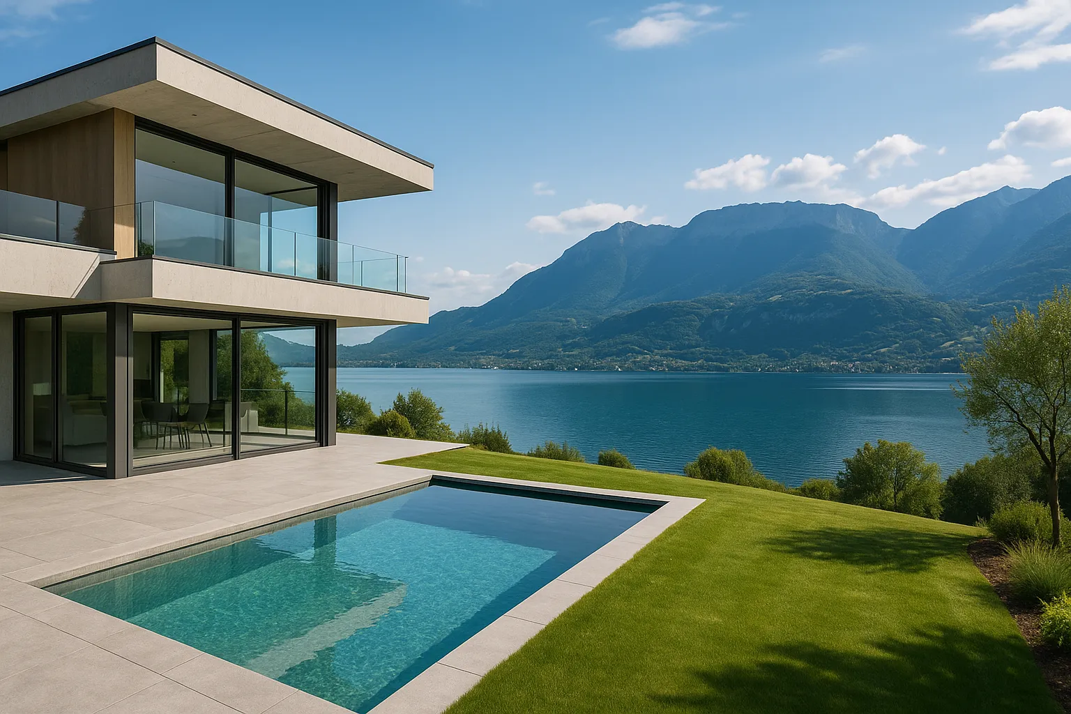 À Saint-Jorioz, cette maison panoramique sur le lac est un bijou architectural