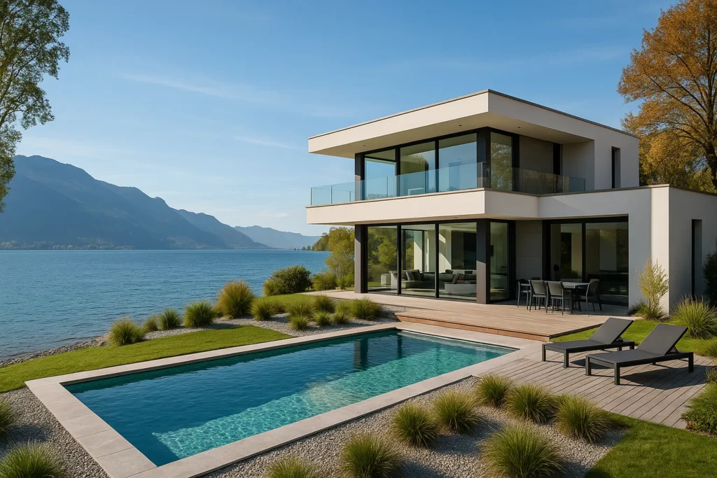 Les villas contemporaines envahissent les bords du lac du Bourget