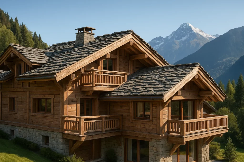 Le retour des toits en lauze dans les chalets de prestige