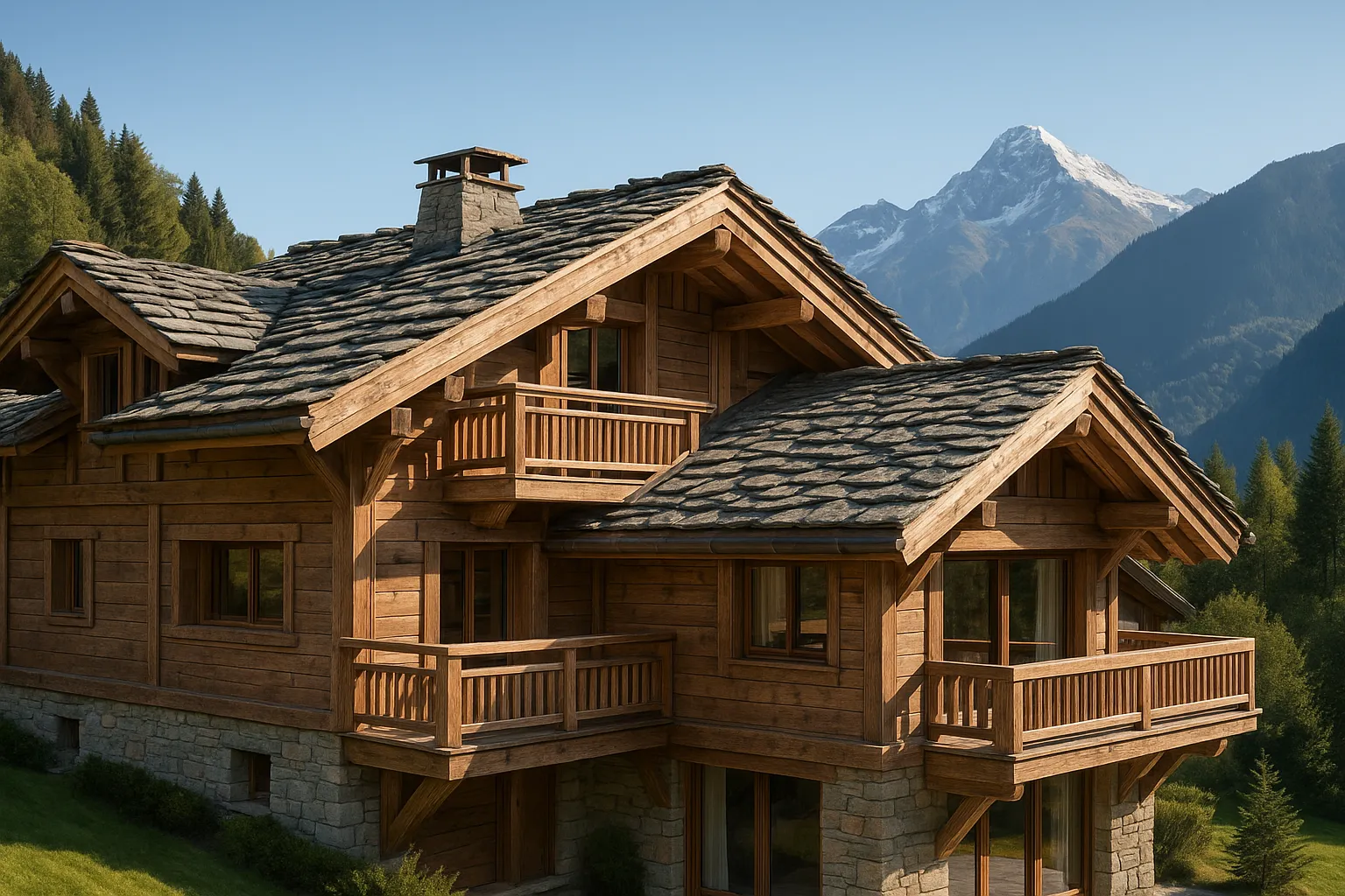 Le retour des toits en lauze dans les chalets de prestige